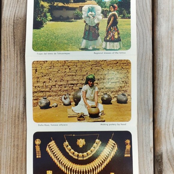 Vintage OAXACA Mexico Pictorial Postcard Book lot of 7 double sided views - Picture 4 of 7